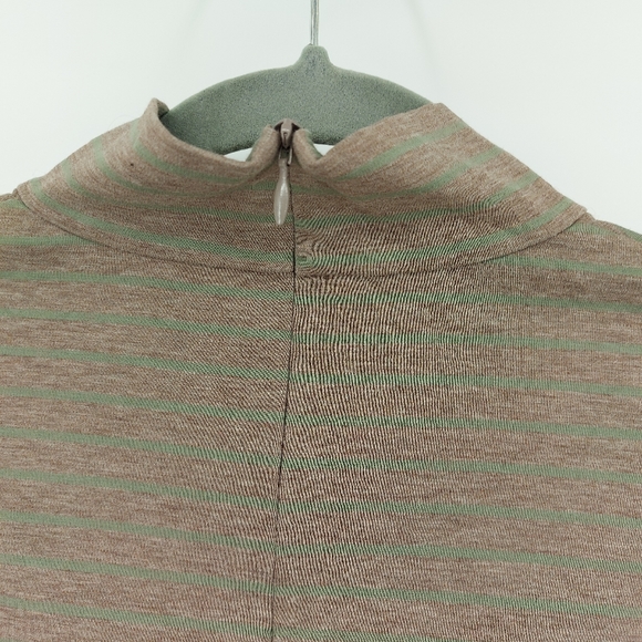 Lafayette 148 gray and green mock neck sweater with back zipper Cotton Medium - Picture 4 of 7